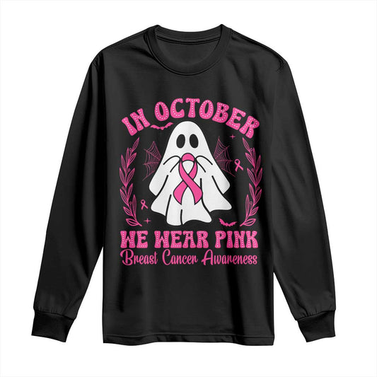 Breast Cancer Support Long Sleeve Shirt In October We Wear Pink