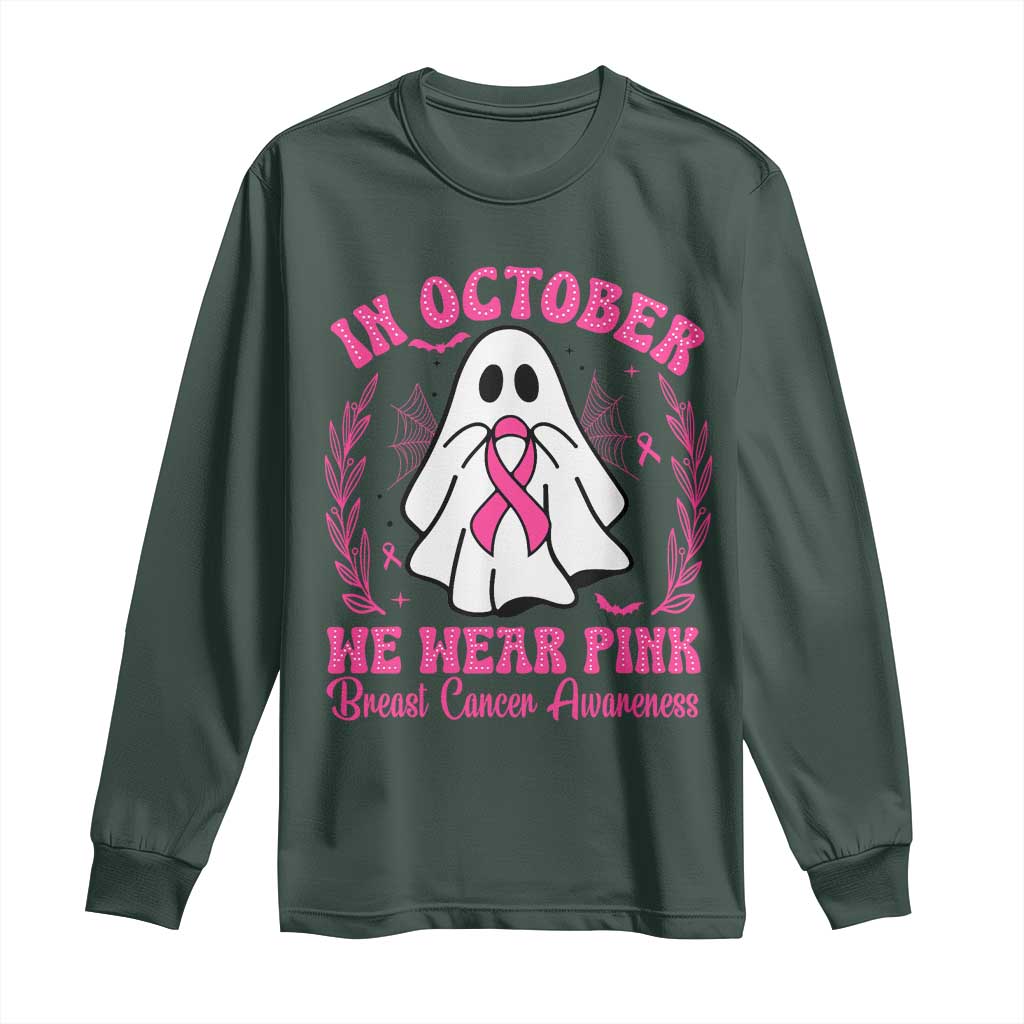 Breast Cancer Support Long Sleeve Shirt In October We Wear Pink