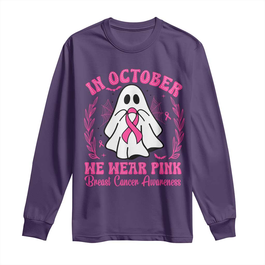 Breast Cancer Support Long Sleeve Shirt In October We Wear Pink