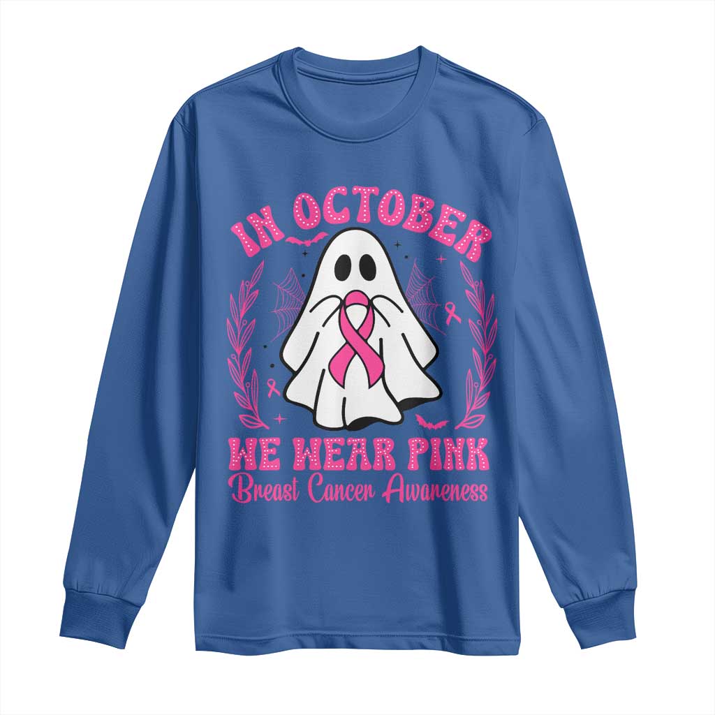 Breast Cancer Support Long Sleeve Shirt In October We Wear Pink