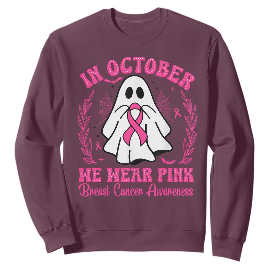 Breast Cancer Support Sweatshirt In October We Wear Pink