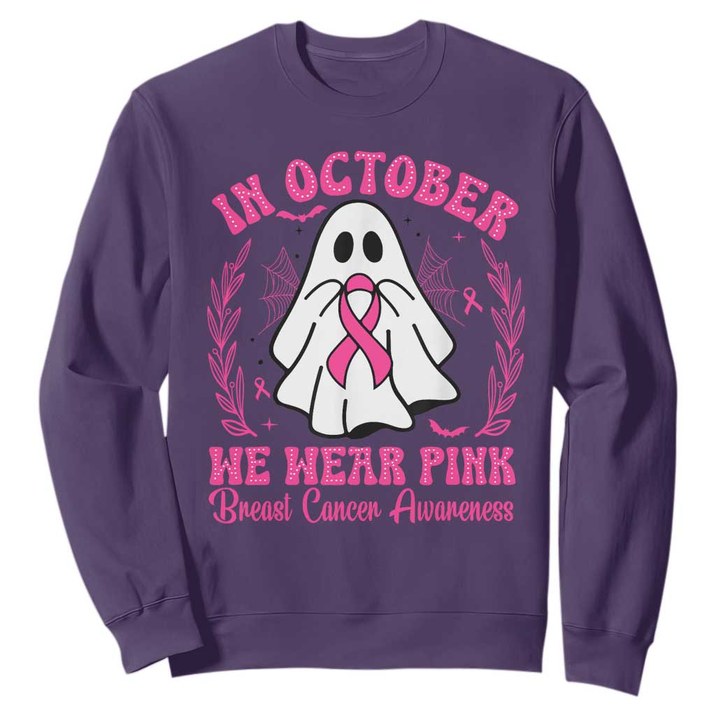 Breast Cancer Support Sweatshirt In October We Wear Pink