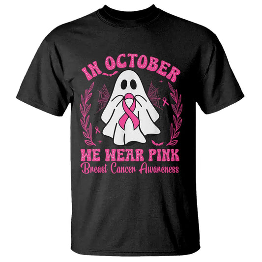 Breast Cancer Support T Shirt In October We Wear Pink