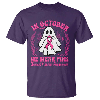Breast Cancer Support T Shirt In October We Wear Pink