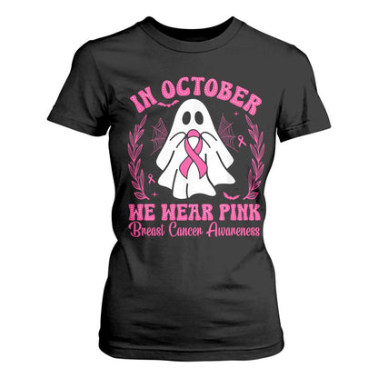 Breast Cancer Support T Shirt For Women In October We Wear Pink