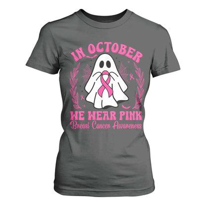 Breast Cancer Support T Shirt For Women In October We Wear Pink