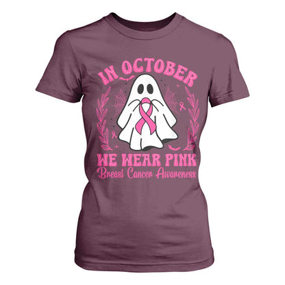Breast Cancer Support T Shirt For Women In October We Wear Pink