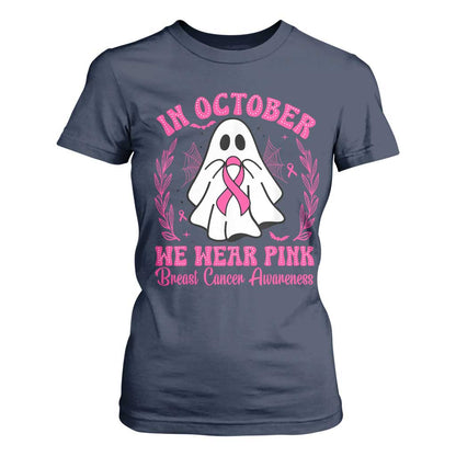 Breast Cancer Support T Shirt For Women In October We Wear Pink