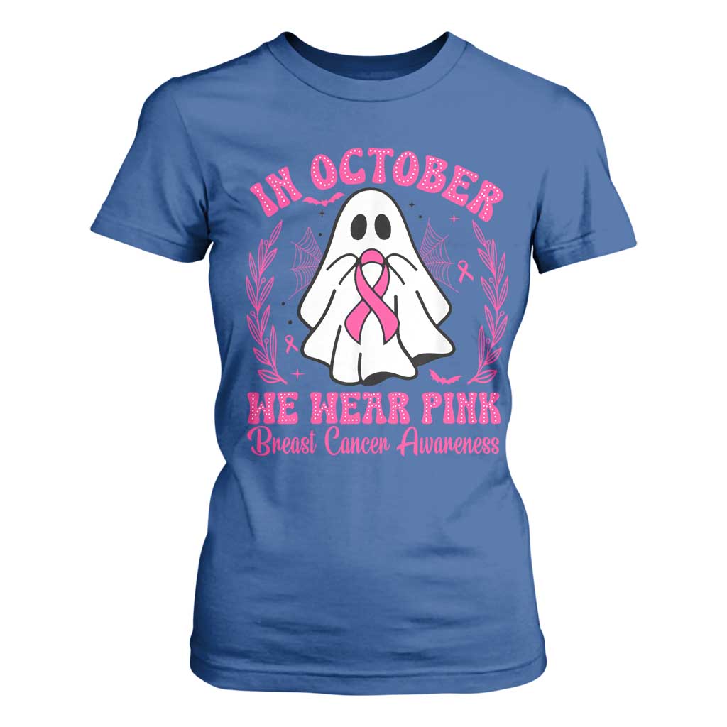 Breast Cancer Support T Shirt For Women In October We Wear Pink