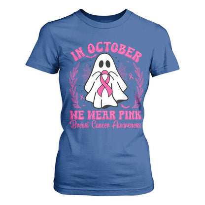 Breast Cancer Support T Shirt For Women In October We Wear Pink