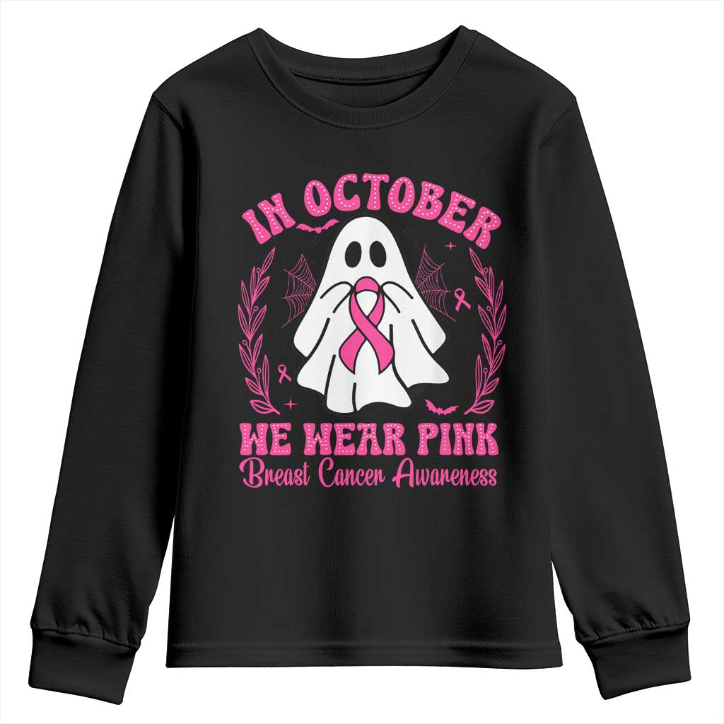 Breast Cancer Support Youth Sweatshirt In October We Wear Pink
