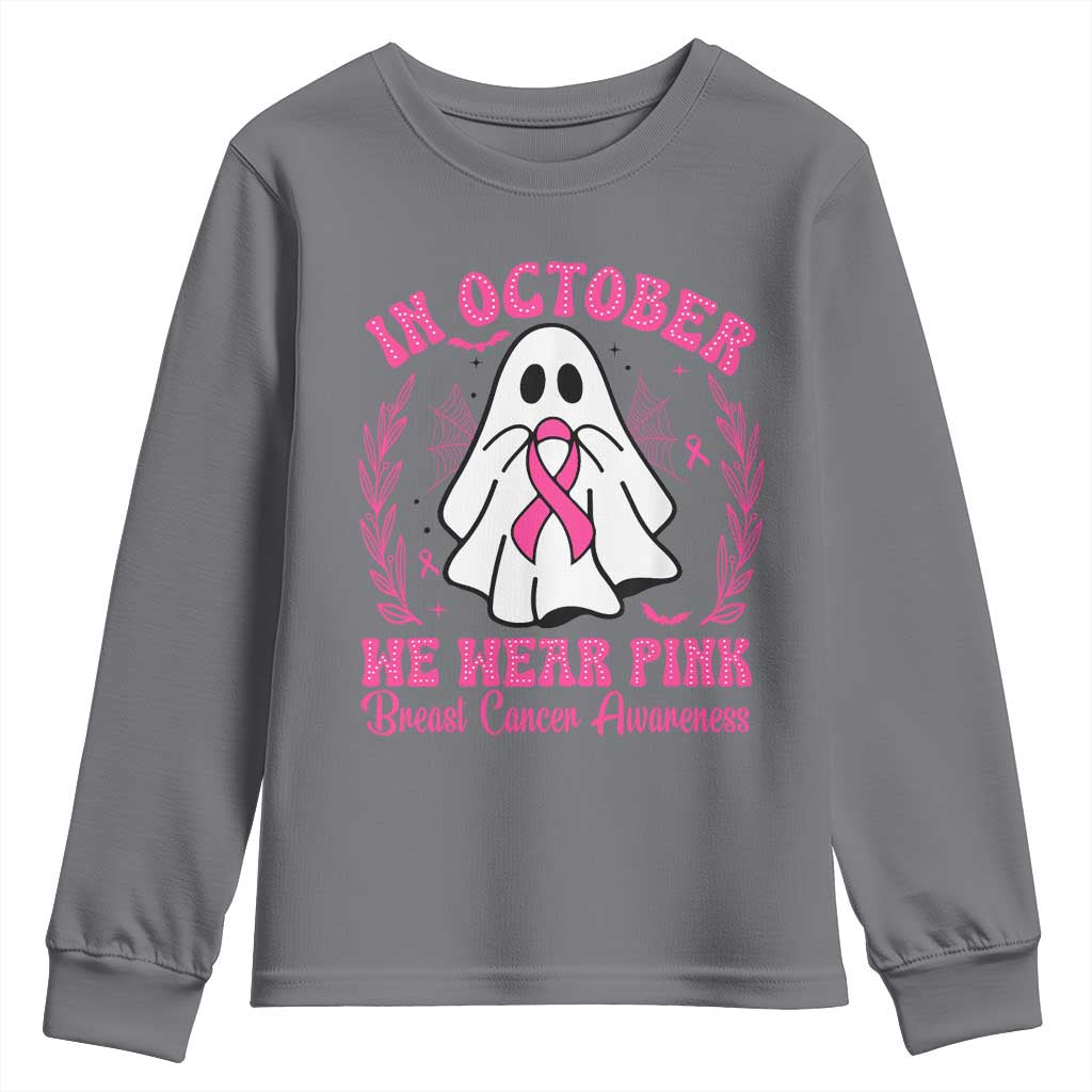 Breast Cancer Support Youth Sweatshirt In October We Wear Pink