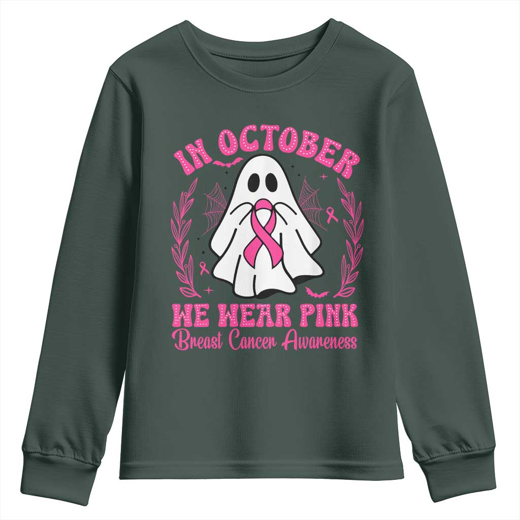 Breast Cancer Support Youth Sweatshirt In October We Wear Pink