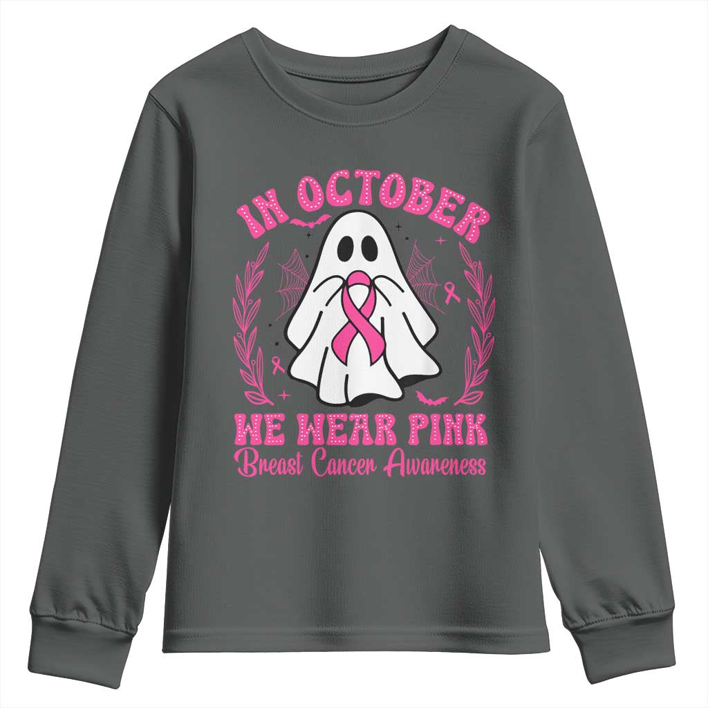 Breast Cancer Support Youth Sweatshirt In October We Wear Pink