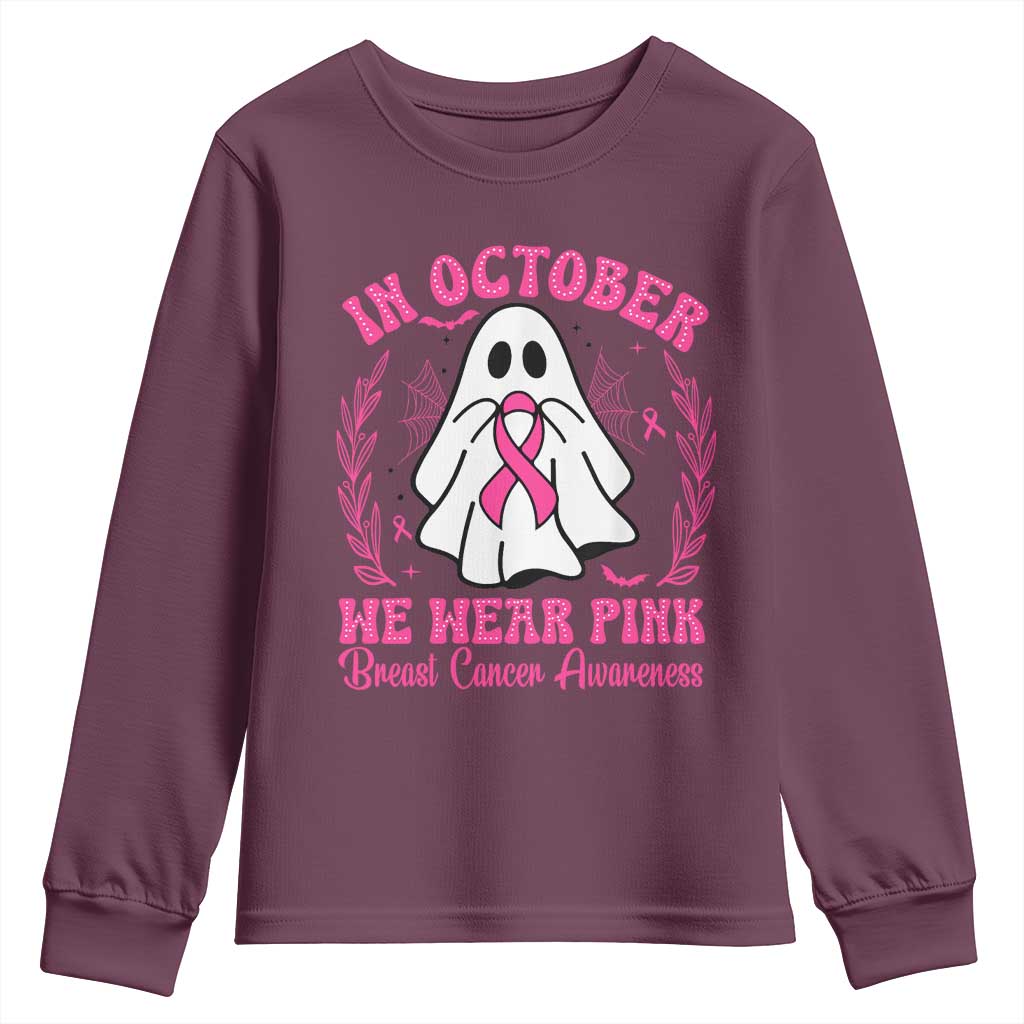 Breast Cancer Support Youth Sweatshirt In October We Wear Pink