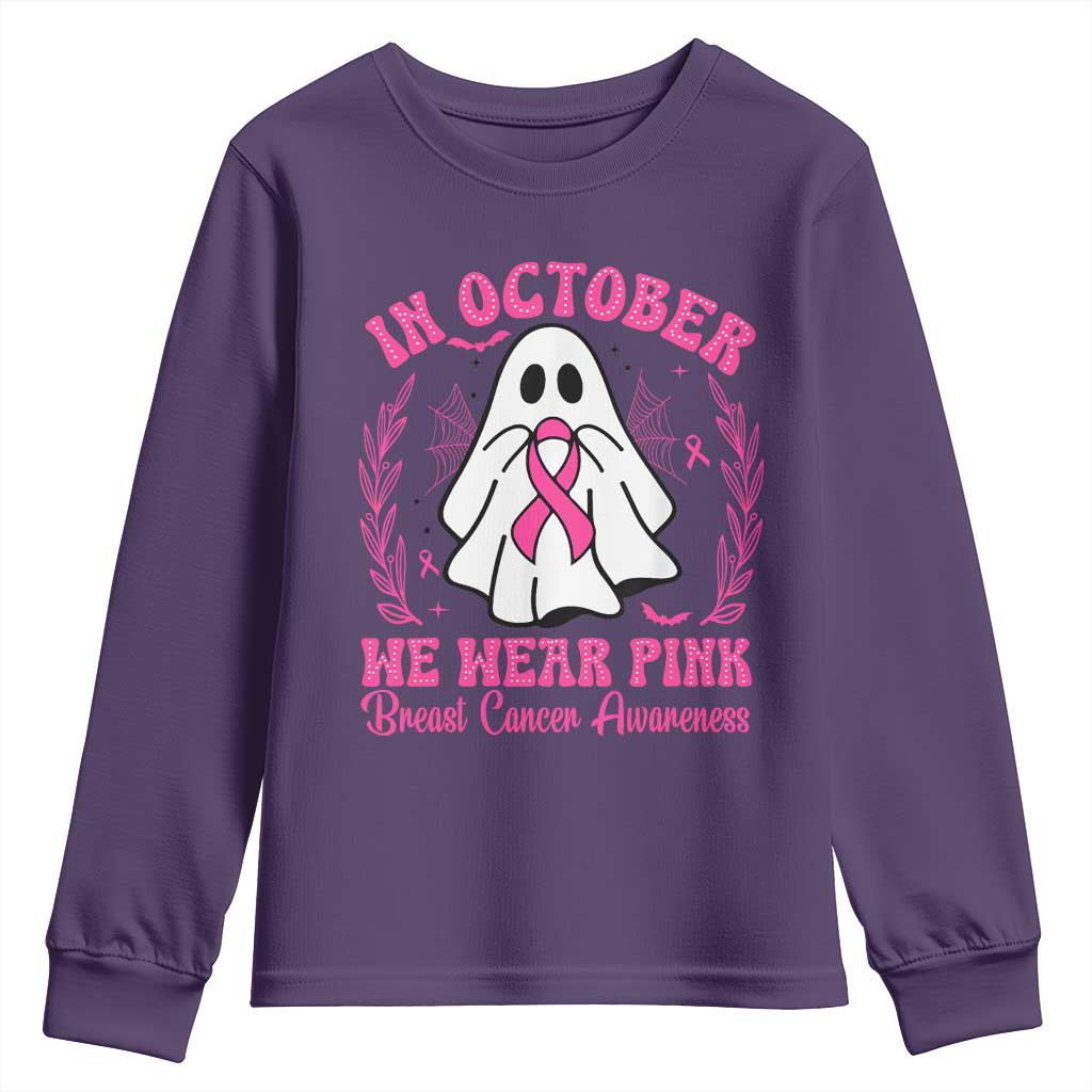 Breast Cancer Support Youth Sweatshirt In October We Wear Pink