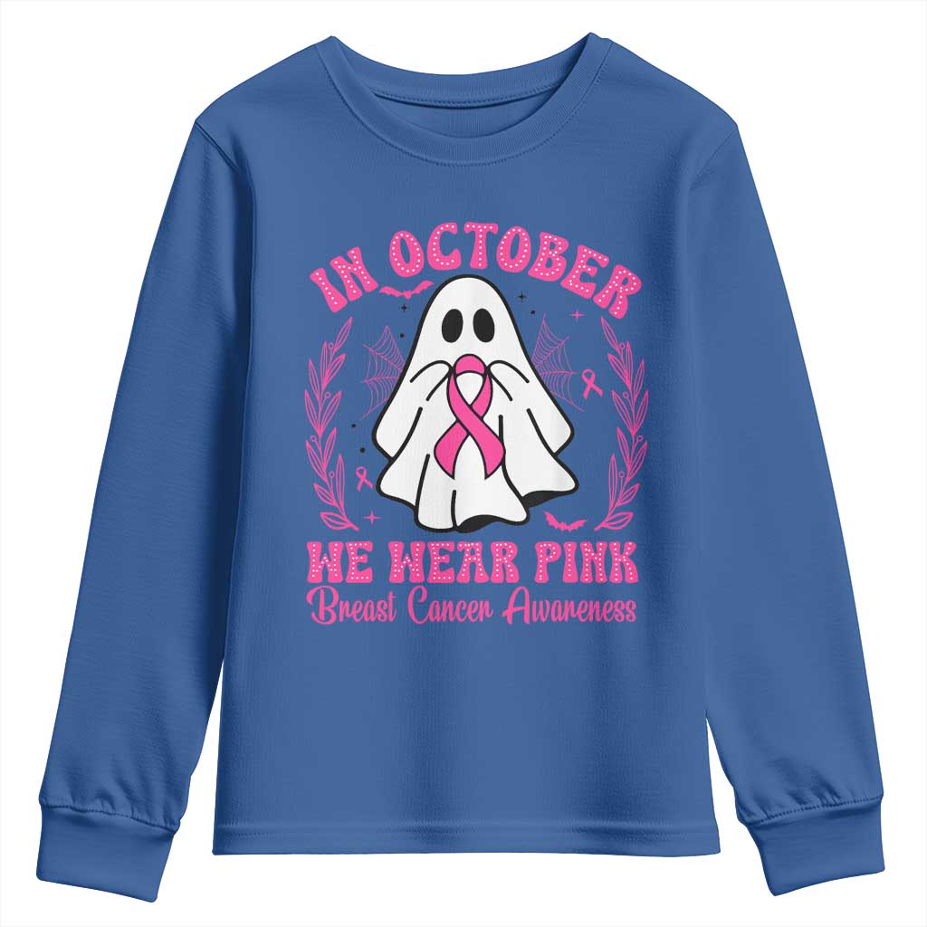 Breast Cancer Support Youth Sweatshirt In October We Wear Pink