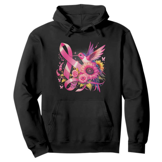 Breast Cancer Support Hoodie Hummingbird Pink Ribbon Warrior