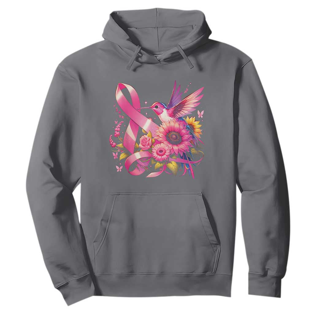 Breast Cancer Support Hoodie Hummingbird Pink Ribbon Warrior