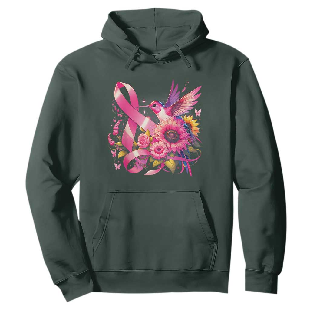 Breast Cancer Support Hoodie Hummingbird Pink Ribbon Warrior