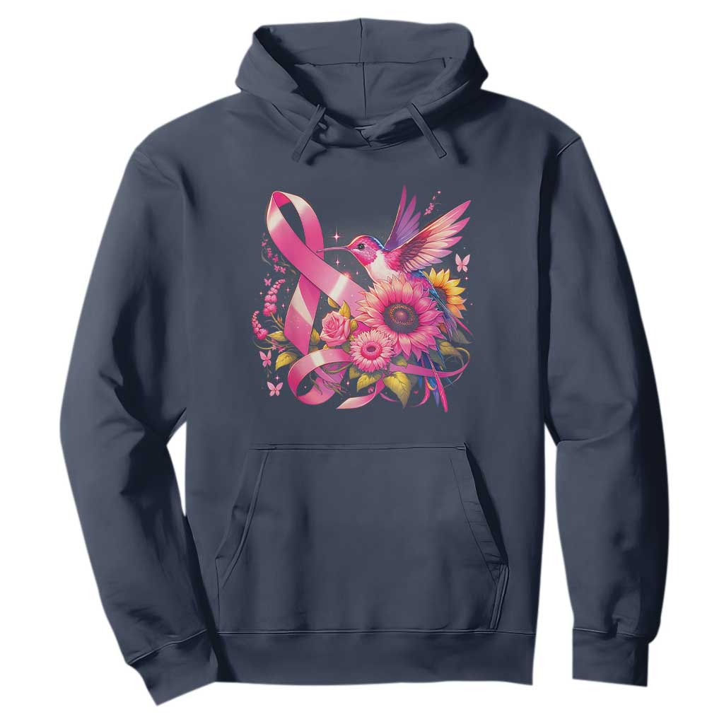 Breast Cancer Support Hoodie Hummingbird Pink Ribbon Warrior