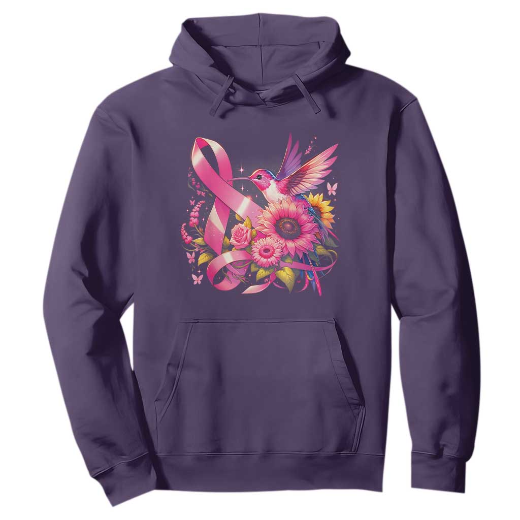 Breast Cancer Support Hoodie Hummingbird Pink Ribbon Warrior