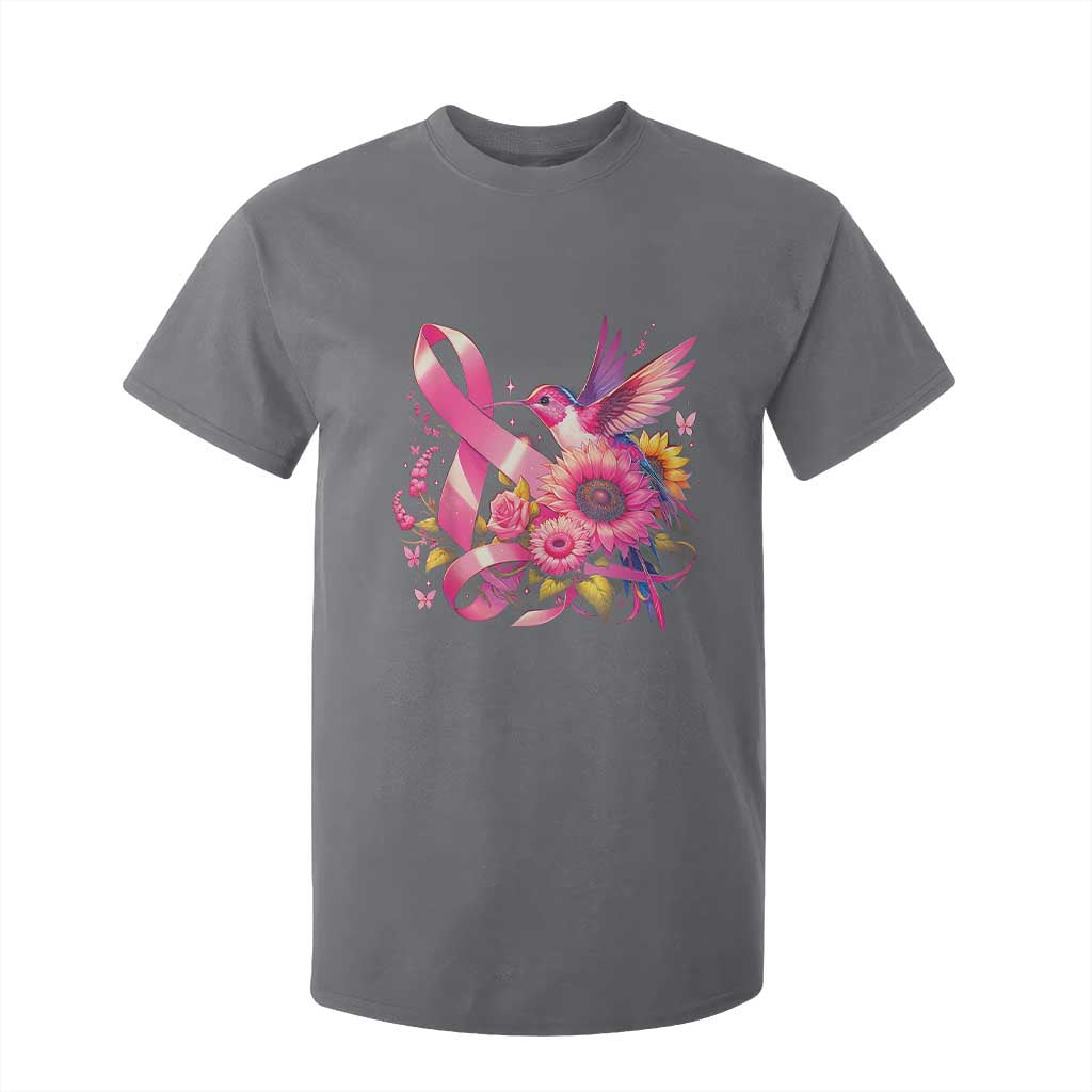 Breast Cancer Support T Shirt For Kid Hummingbird Pink Ribbon Warrior