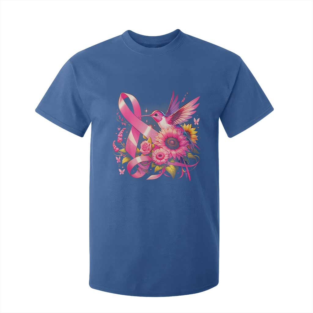 Breast Cancer Support T Shirt For Kid Hummingbird Pink Ribbon Warrior