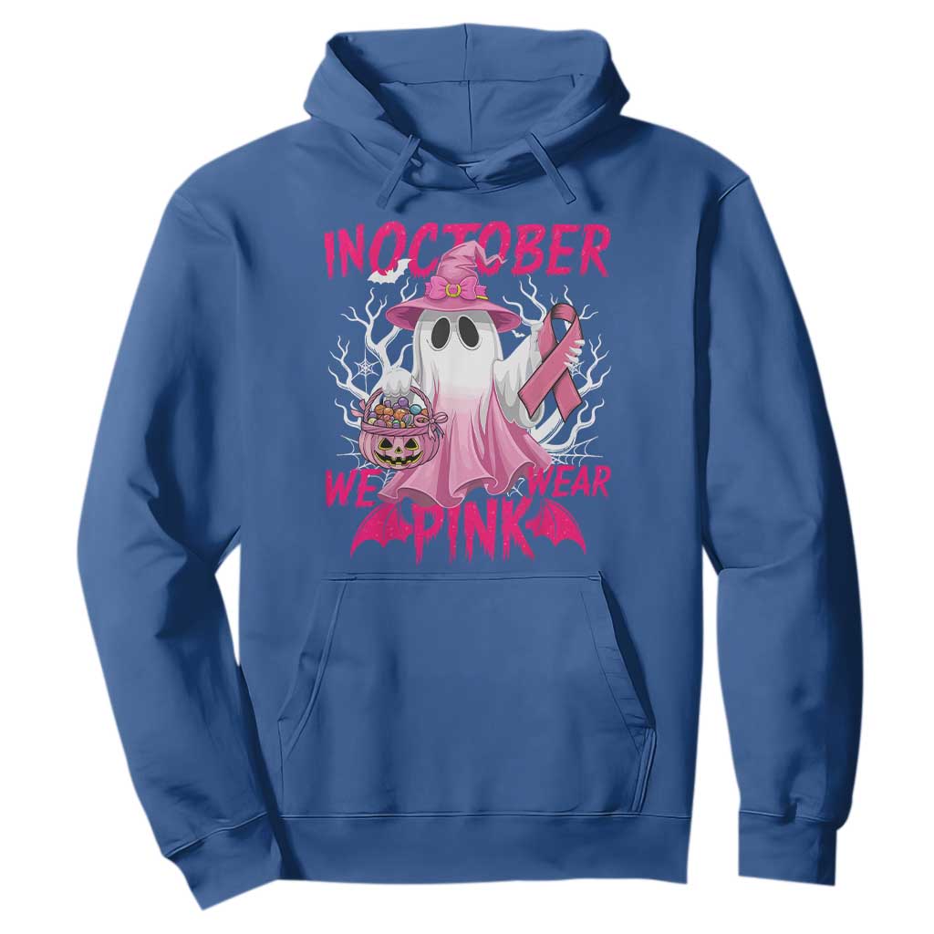 Breast Cancer Support Hoodie In October We Wear Pink Ghost