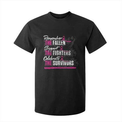 Breast Cancer Support T Shirt For Kid Remember The Fallen Support The Fighters