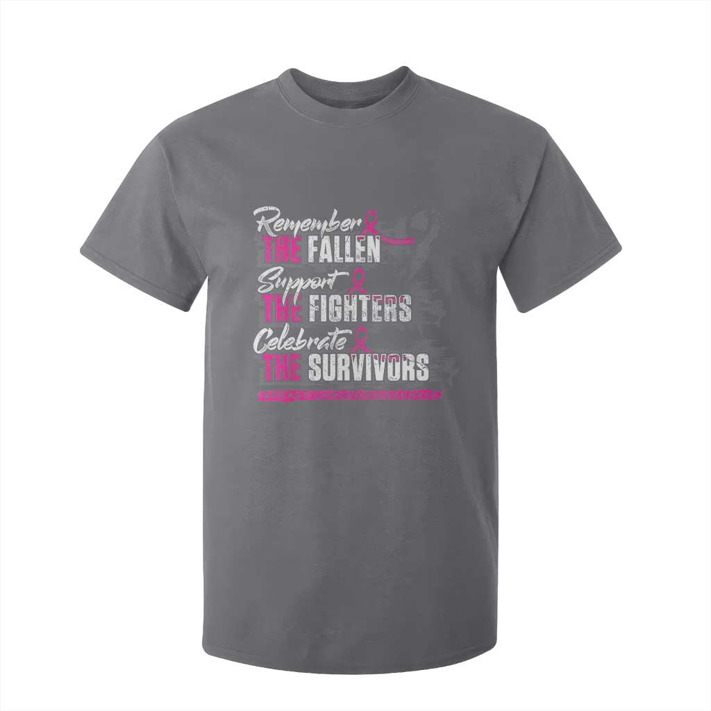 Breast Cancer Support T Shirt For Kid Remember The Fallen Support The Fighters
