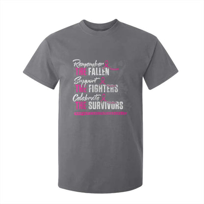 Breast Cancer Support T Shirt For Kid Remember The Fallen Support The Fighters