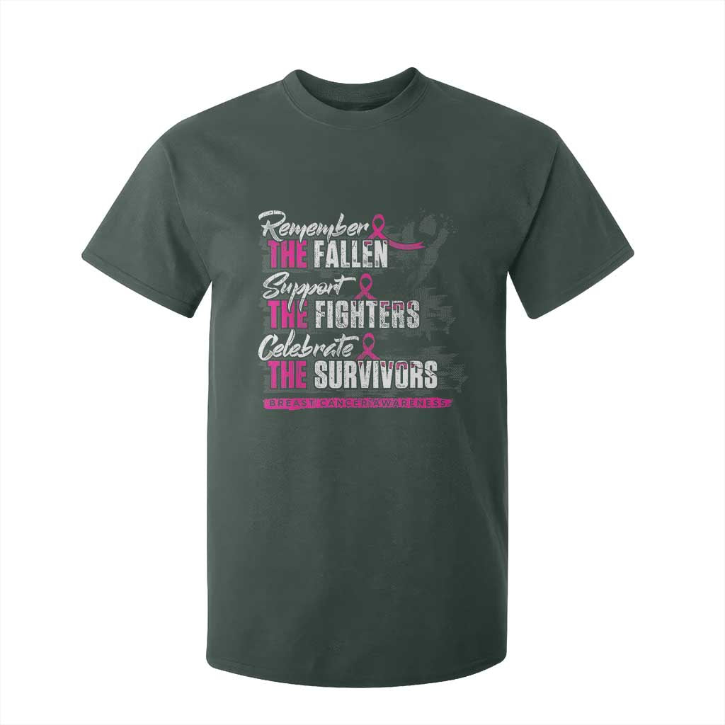 Breast Cancer Support T Shirt For Kid Remember The Fallen Support The Fighters