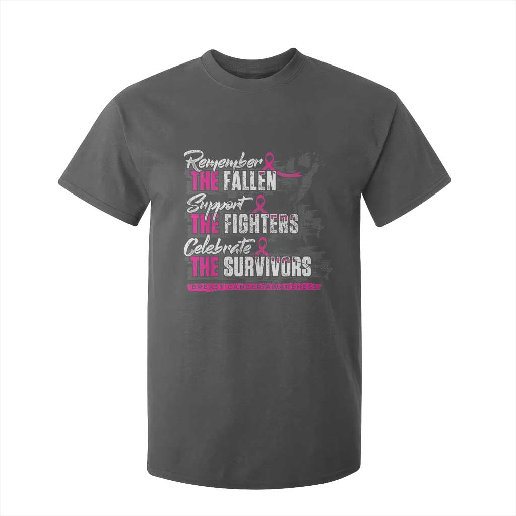 Breast Cancer Support T Shirt For Kid Remember The Fallen Support The Fighters