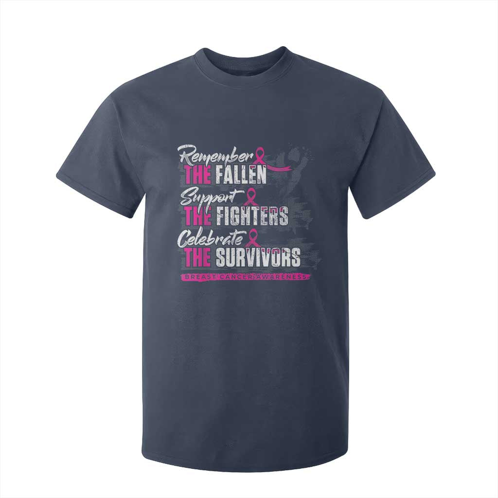 Breast Cancer Support T Shirt For Kid Remember The Fallen Support The Fighters