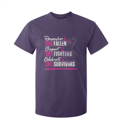 Breast Cancer Support T Shirt For Kid Remember The Fallen Support The Fighters