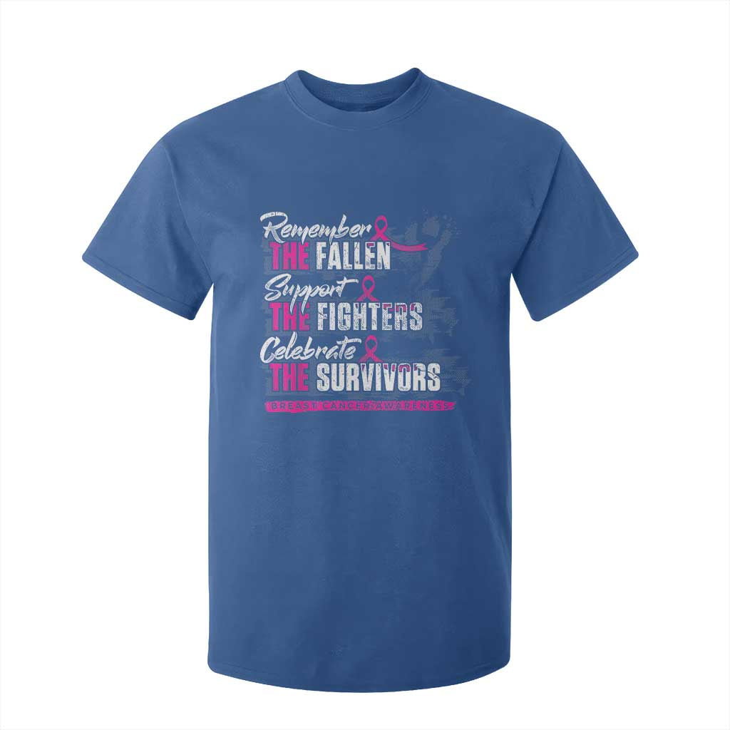 Breast Cancer Support T Shirt For Kid Remember The Fallen Support The Fighters