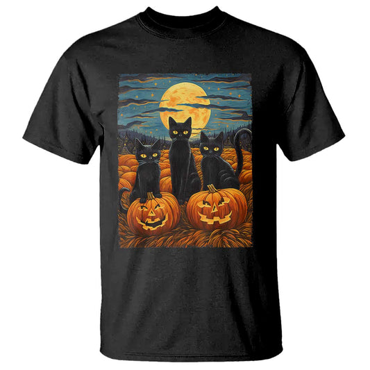 black-cat-halloween-t-shirt-starry-night-van-gogh-inspo