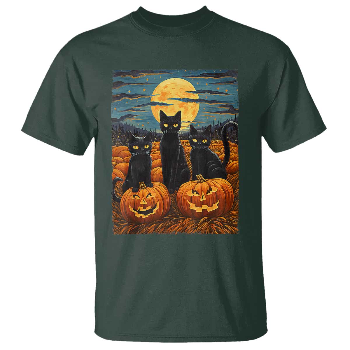 black-cat-halloween-t-shirt-starry-night-van-gogh-inspo