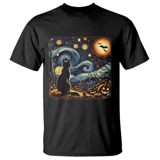 black-cat-halloween-t-shirt-starry-night-lover-van-gogh-inspo