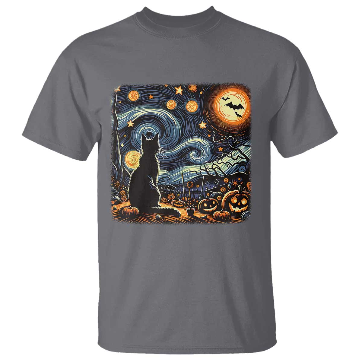 black-cat-halloween-t-shirt-starry-night-lover-van-gogh-inspo