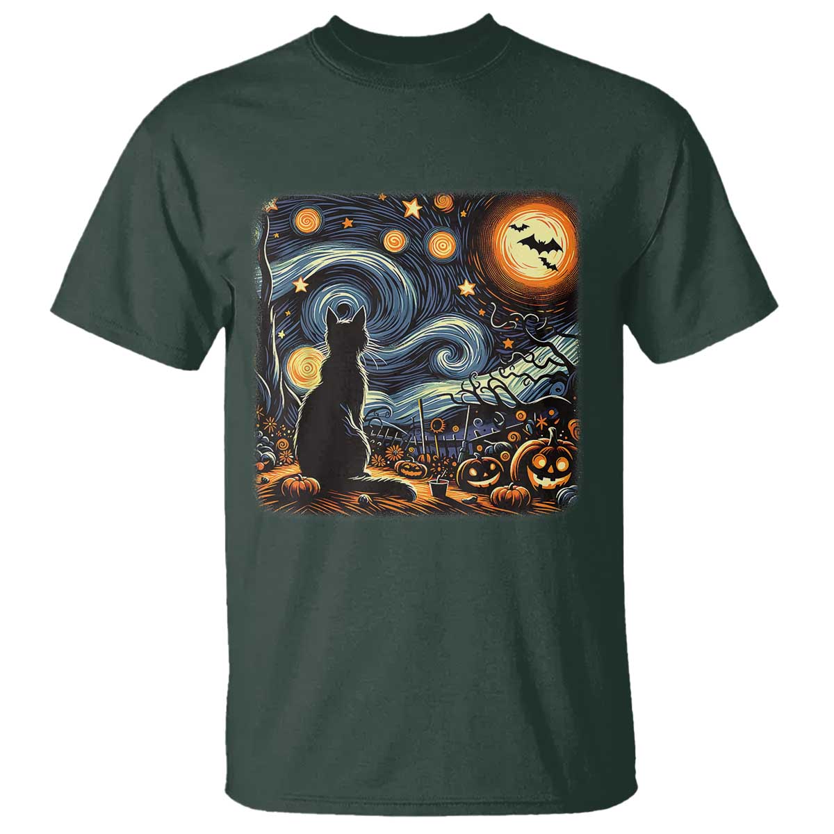 black-cat-halloween-t-shirt-starry-night-lover-van-gogh-inspo