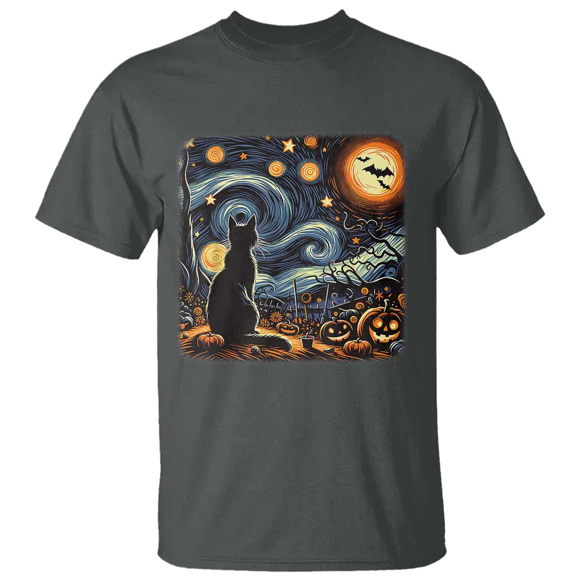 black-cat-halloween-t-shirt-starry-night-lover-van-gogh-inspo