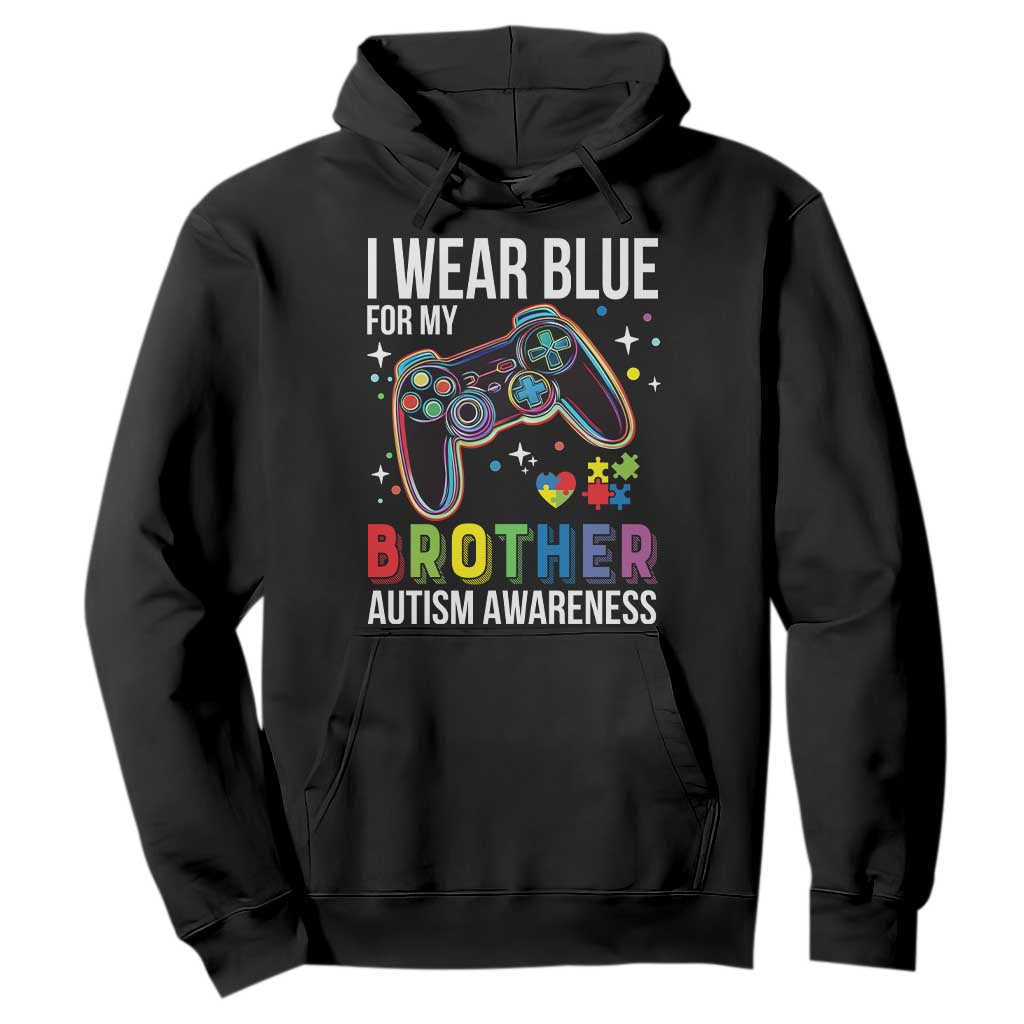 Autism Autistic Gamer Warrior Hoodie I Wear Blue for My Brother Video Game Family Support