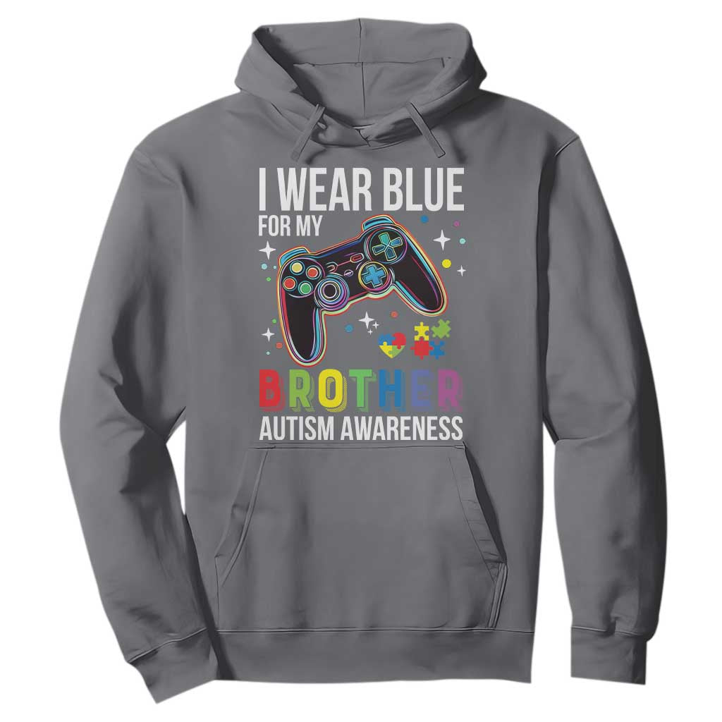 Autism Autistic Gamer Warrior Hoodie I Wear Blue for My Brother Video Game Family Support