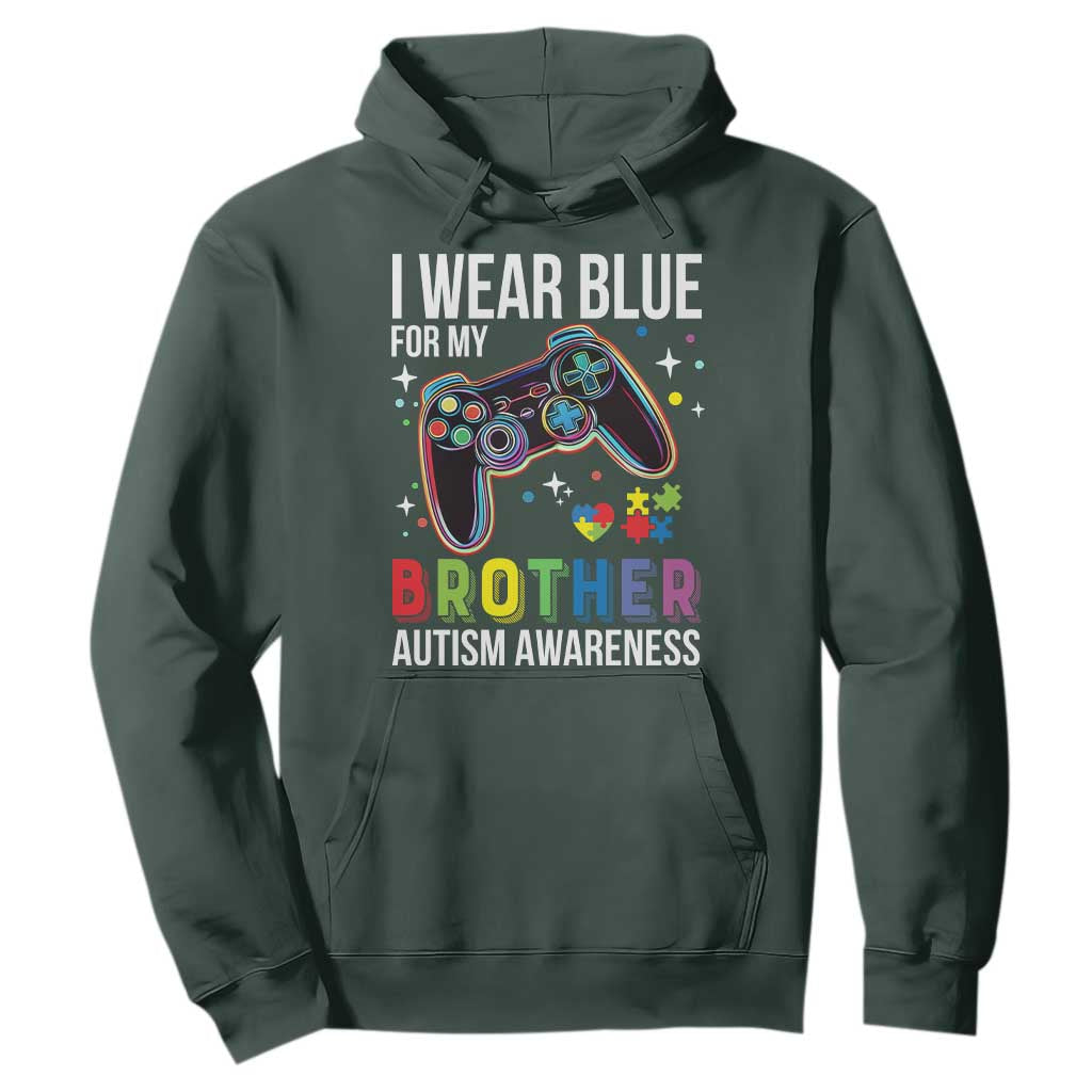 Autism Autistic Gamer Warrior Hoodie I Wear Blue for My Brother Video Game Family Support