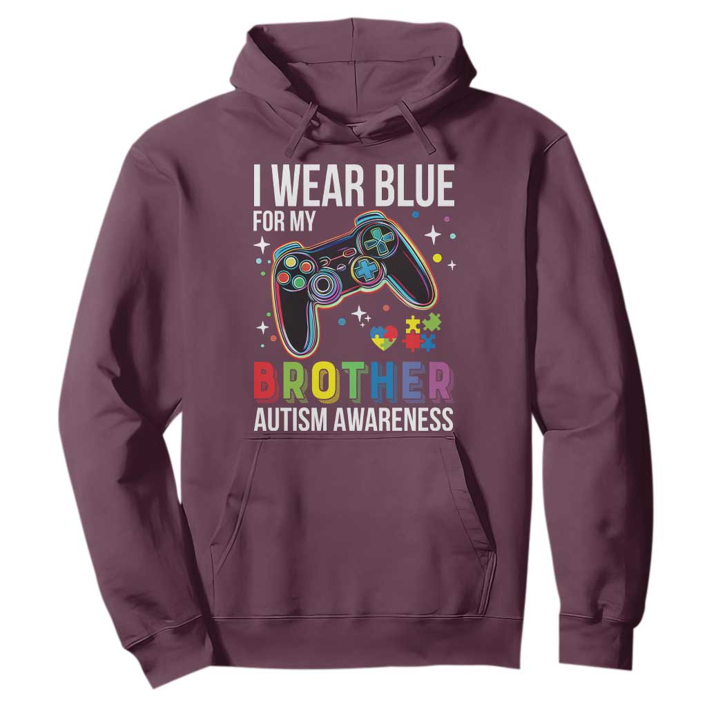 Autism Autistic Gamer Warrior Hoodie I Wear Blue for My Brother Video Game Family Support