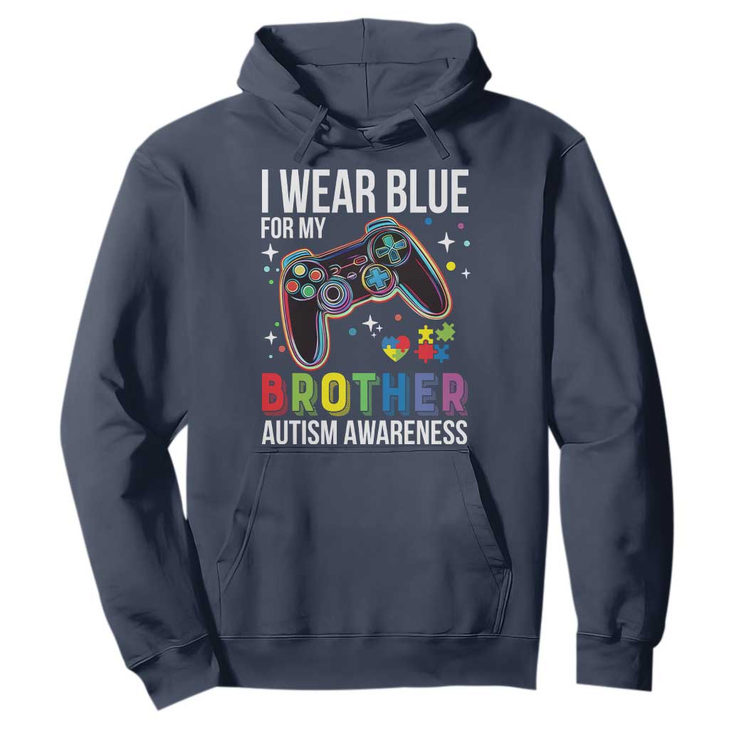 Autism Autistic Gamer Warrior Hoodie I Wear Blue for My Brother Video Game Family Support