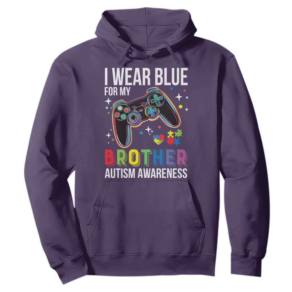 Autism Autistic Gamer Warrior Hoodie I Wear Blue for My Brother Video Game Family Support