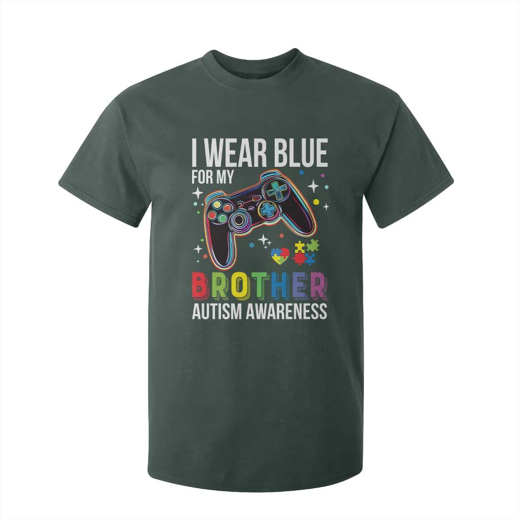 Autism Autistic Gamer Warrior T Shirt For Kid I Wear Blue for My Brother Video Game Family Support